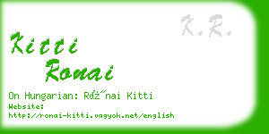 kitti ronai business card